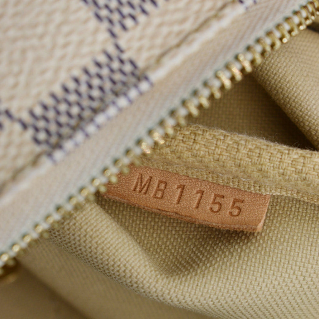 LOUIS VUITTON Pochette Eva Damier Azur Clutch Bag White
