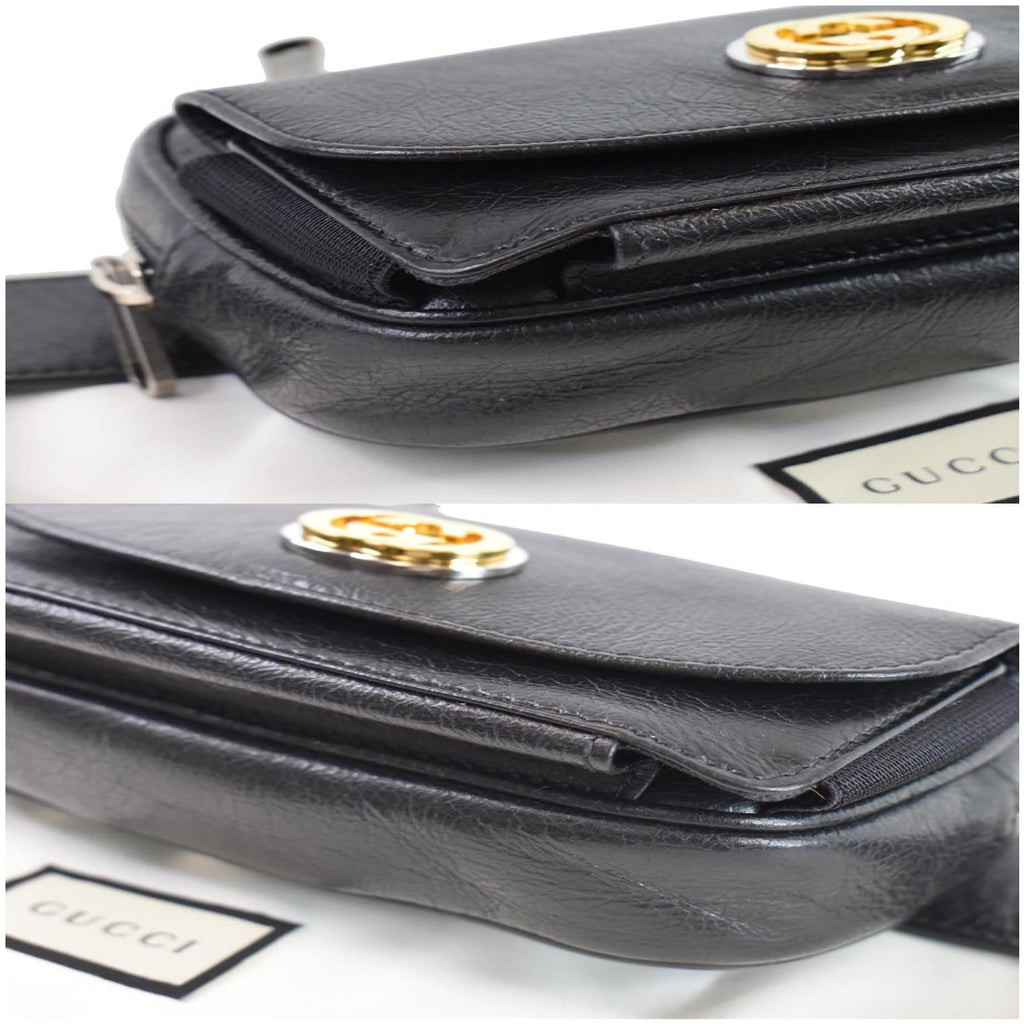 GUCCI Morpheus Leather Belt Bag Black 597676 - Final Sale