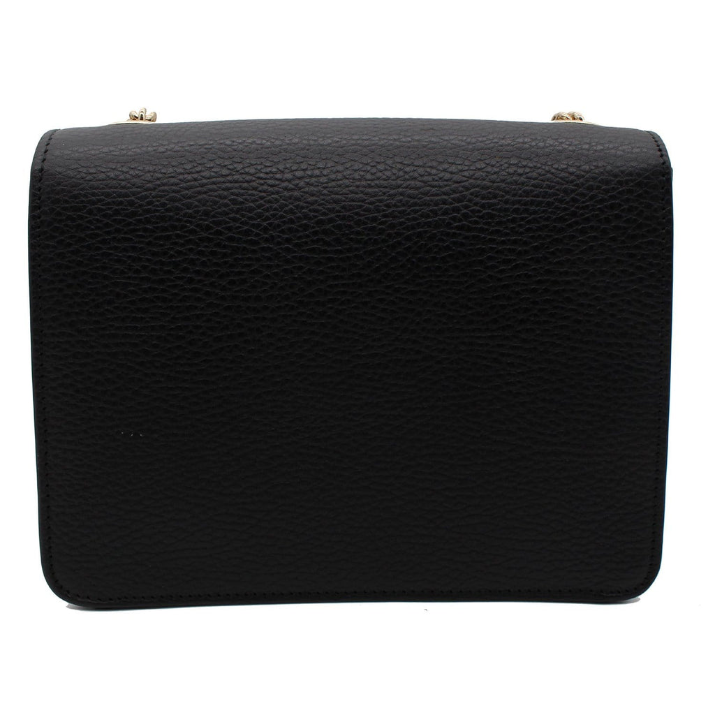 GUCCI Interlocking GG Leather Crossbody Bag Black