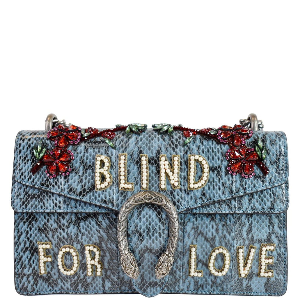 GUCCI Dionysus Small Blind For Love Python Shoulder Bag Marine Blue 481606 - 15% OFF