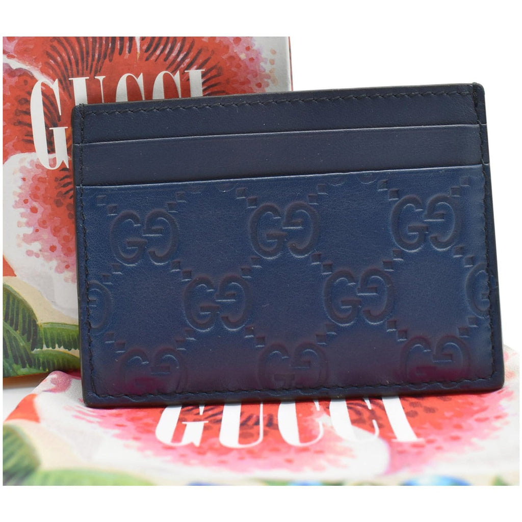 GUCCI Guccissima Leather Signature  Case Blue 233166 - 20% OFF