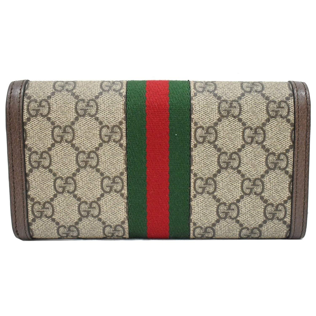 GUCCI Ophidia GG Continental Supreme Canvas Wallet Beige 523153