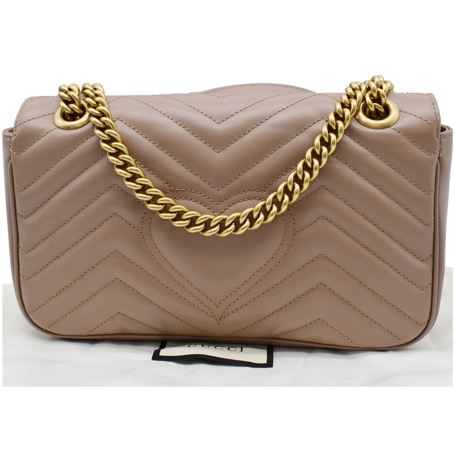 GUCCI GG Marmont Small Matelasse Leather Crossbody Bag Nude 443497