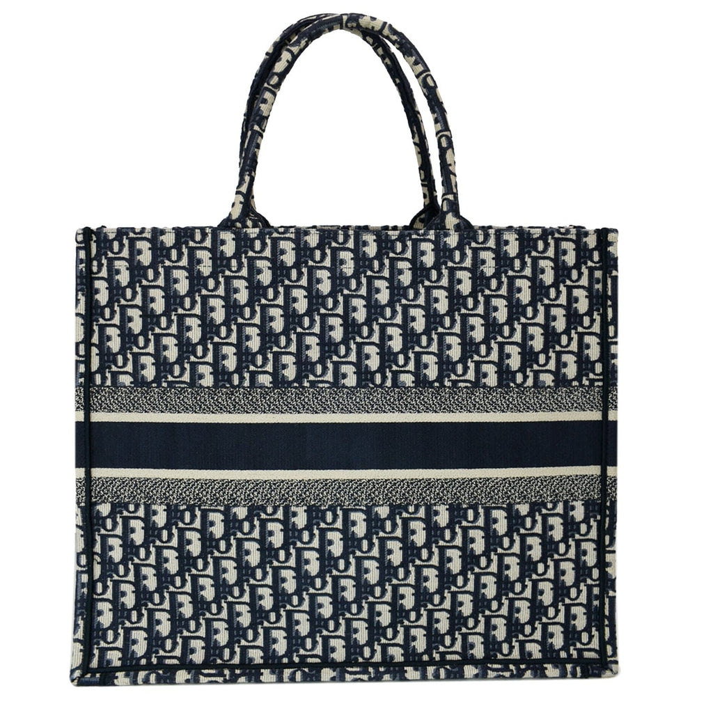 CHRISTIAN DIOR Large Book Oblique Embroidered Canvas Tote Bag