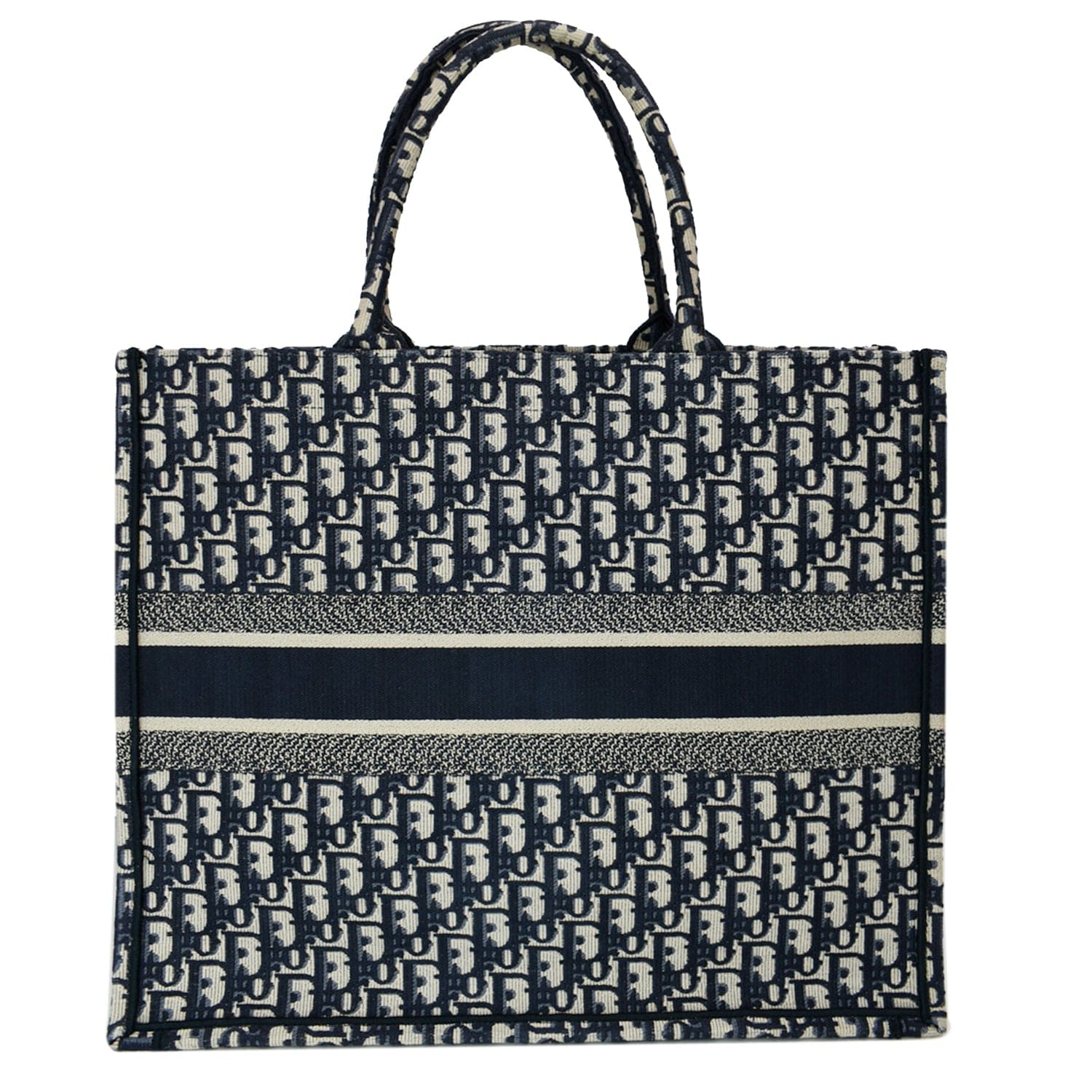 CHRISTIAN DIOR Large Book Oblique Embroidered Canvas Tote Bag