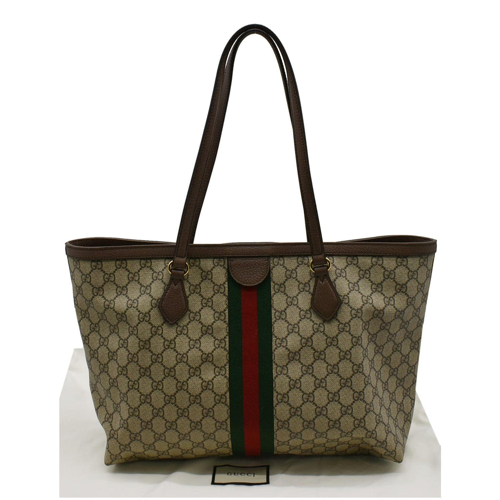 GUCCI Ophidia Medium GG Supreme Canvas Tote Bag Beige 631685