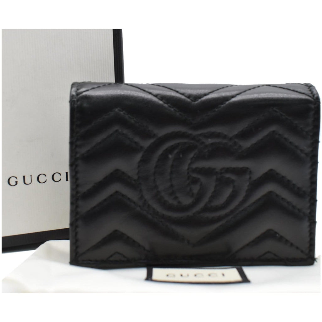 Gucci Marmont GG Matelasse Leather  Case Wallet Black 466492