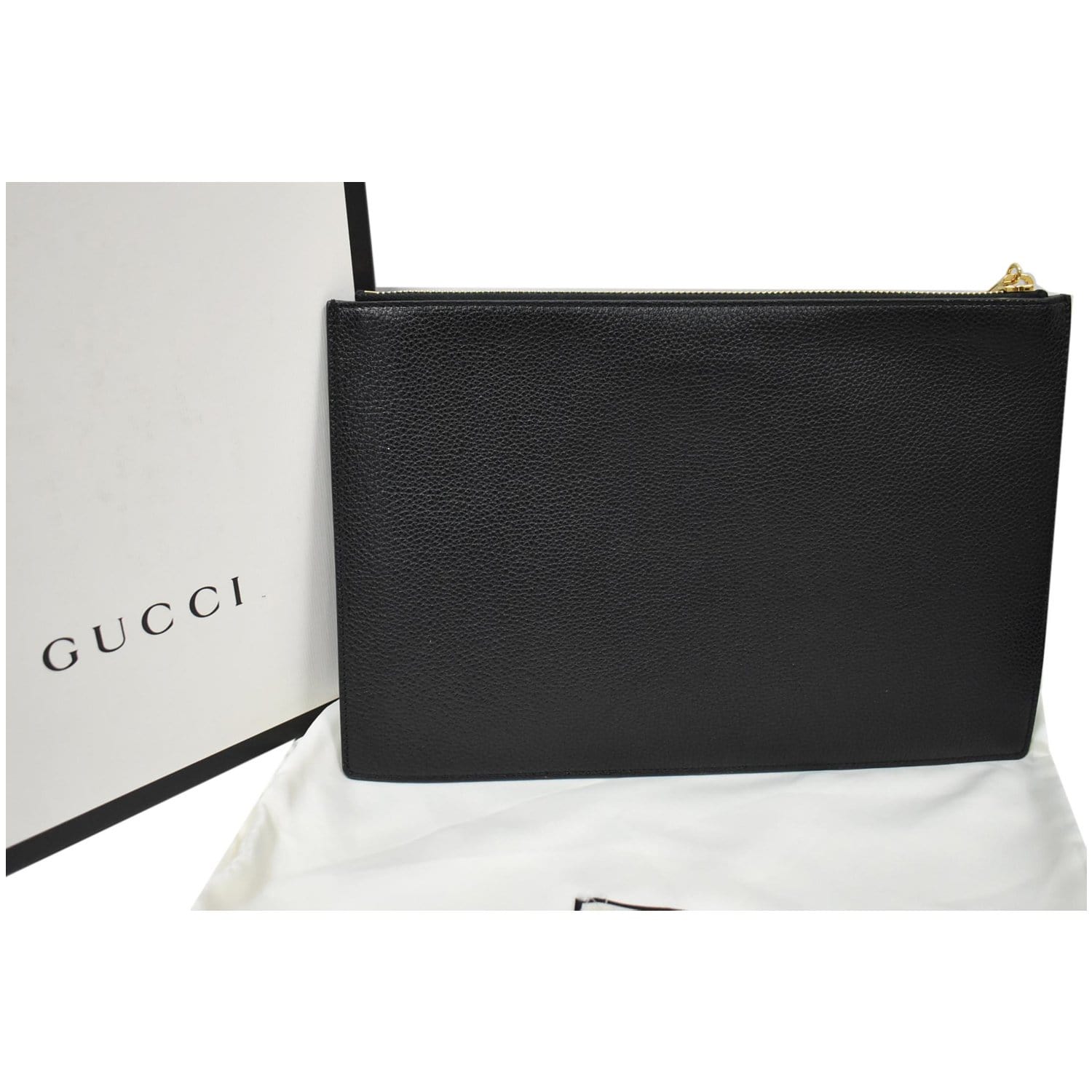 GUCCI Zumi Grainy Leather Pouch Black 570728 - 25% OFF
