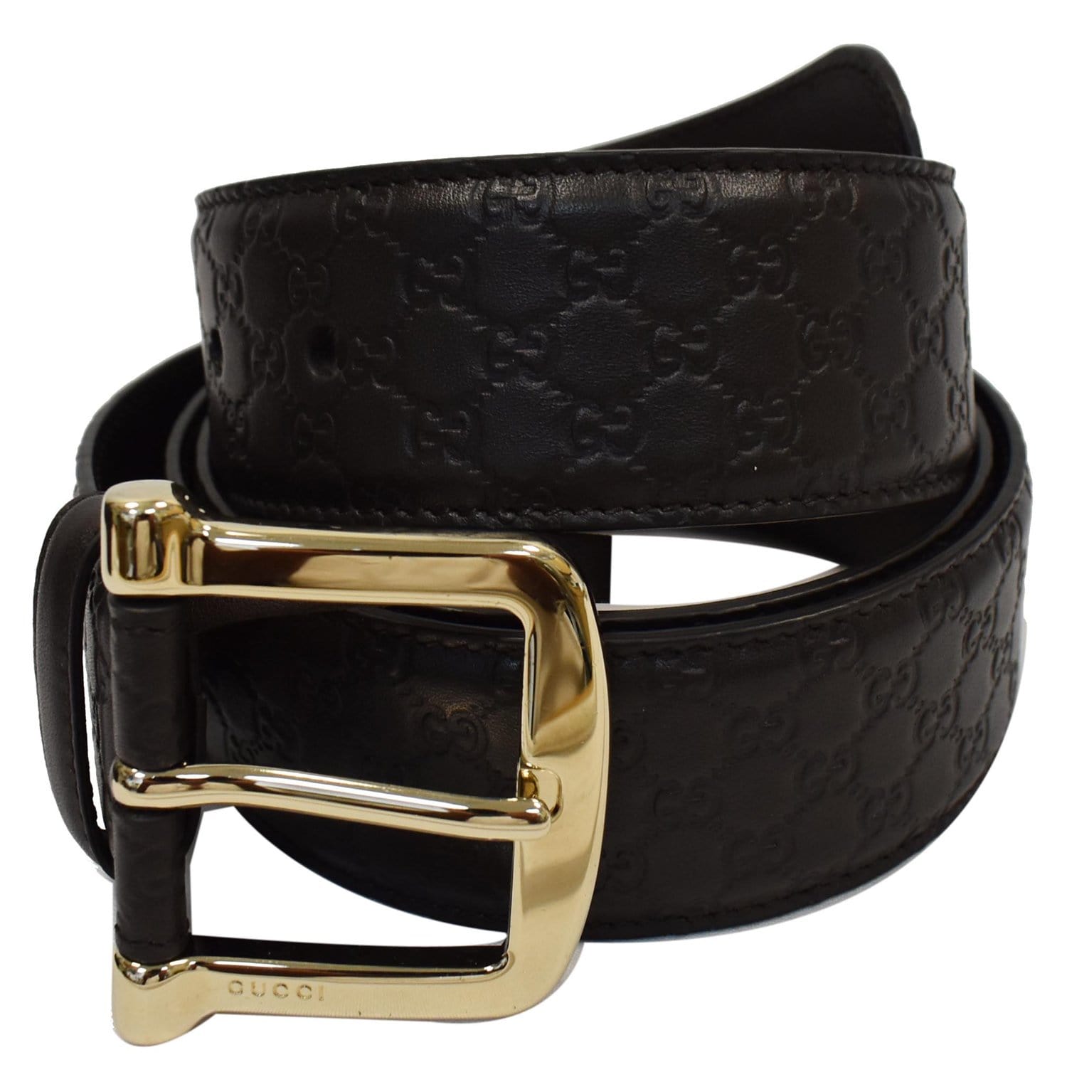 GUCCI Microguccissima Leather Belt Brown Size 100/44