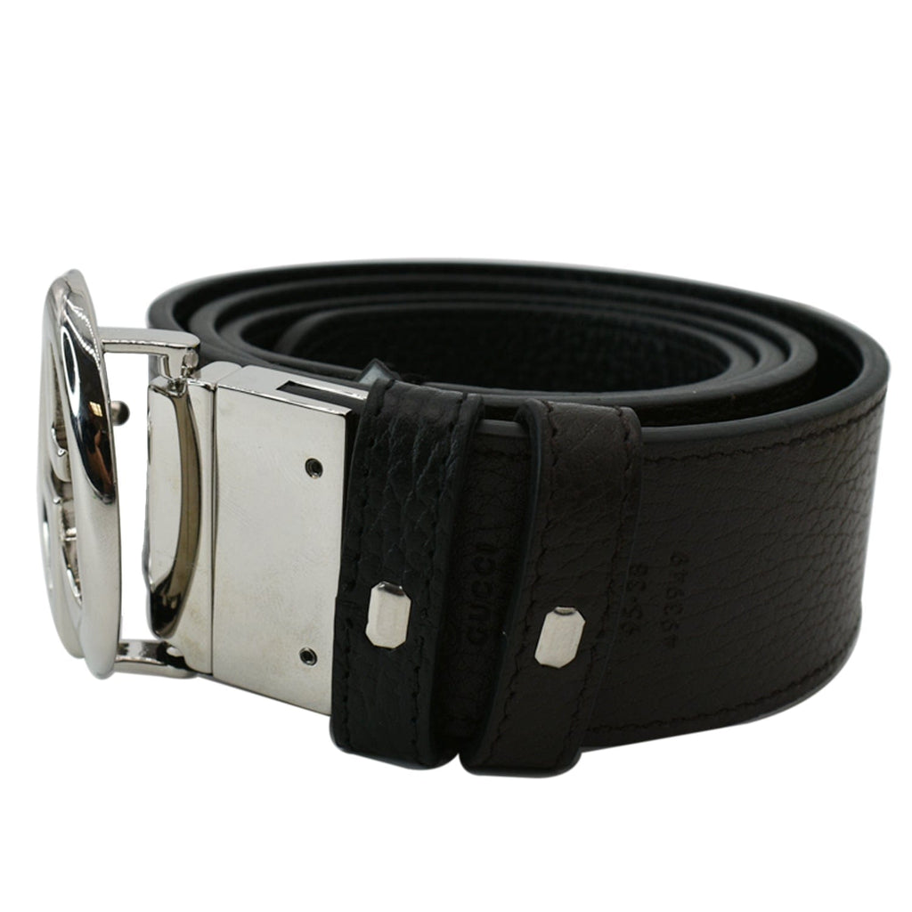 GUCCI  GG Reversible Leather Belt Black/Brown 449715 Size 95.38
