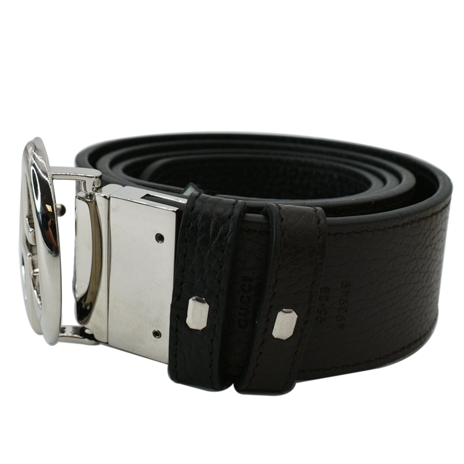 GUCCI  GG Reversible Leather Belt Black/Brown 449715 Size 95.38