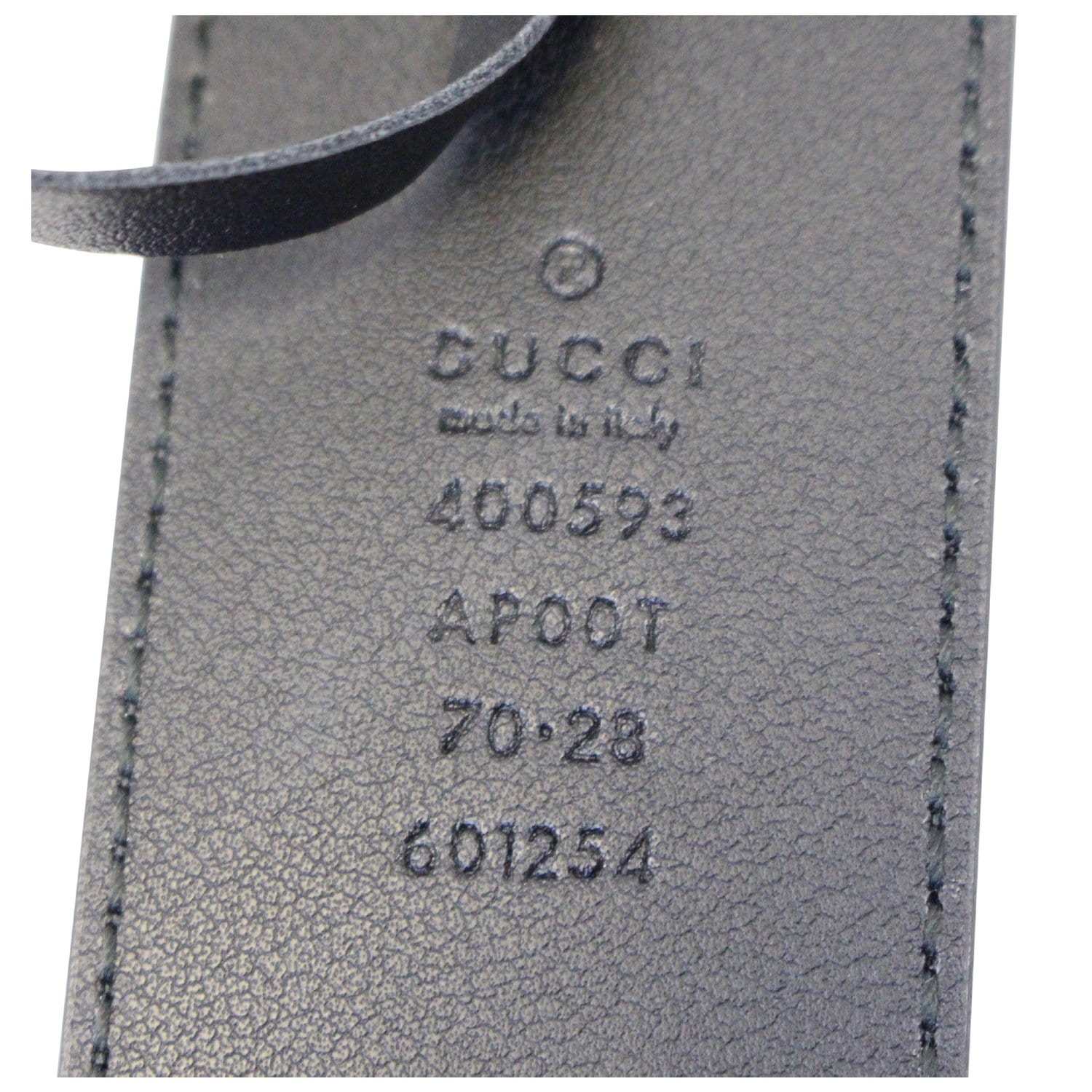 GUCCI Double G Buckle Black Leather Belt Size 35