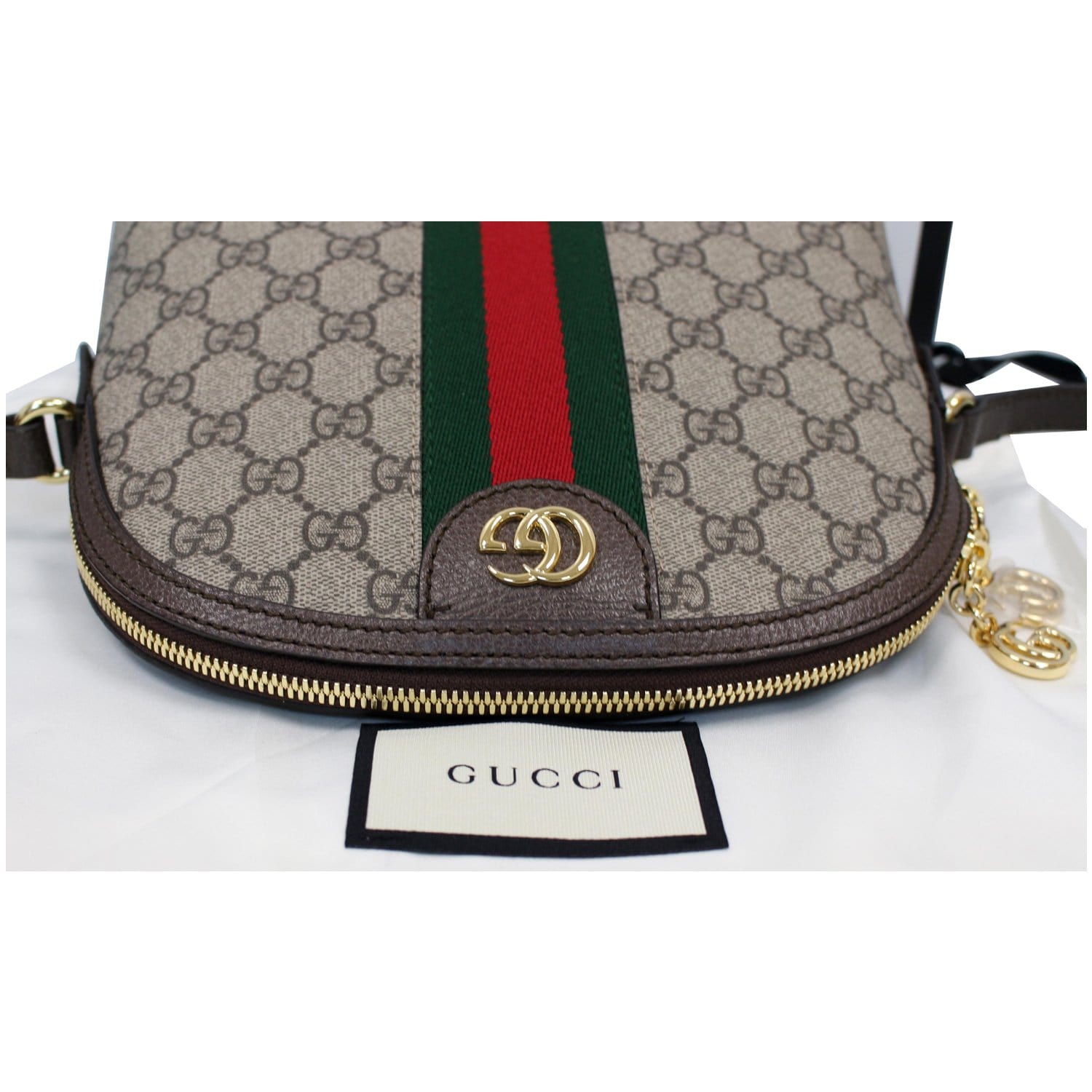 GUCCI Ophidia GG Supreme Canvas Small Shoulder Bag Beige 499621