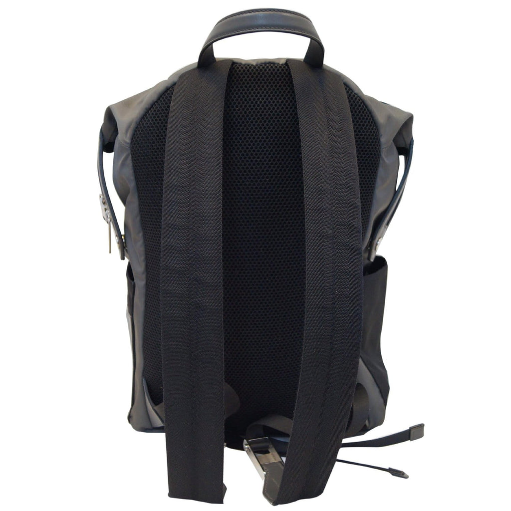 FENDI Shadow Logo Nylon Fabric Backpack Bag Grey/Black