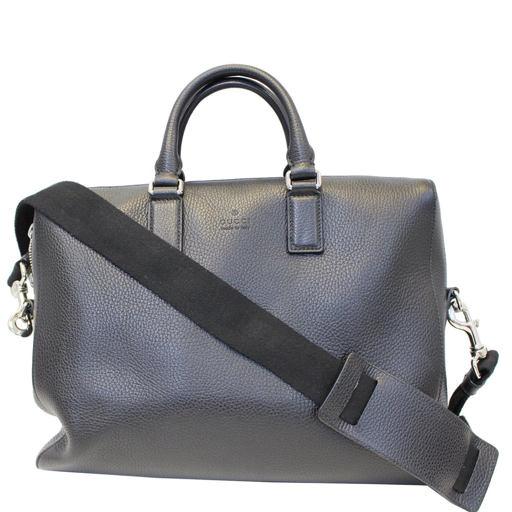 GUCCI Leather Business Briefcase Bag Black 387074