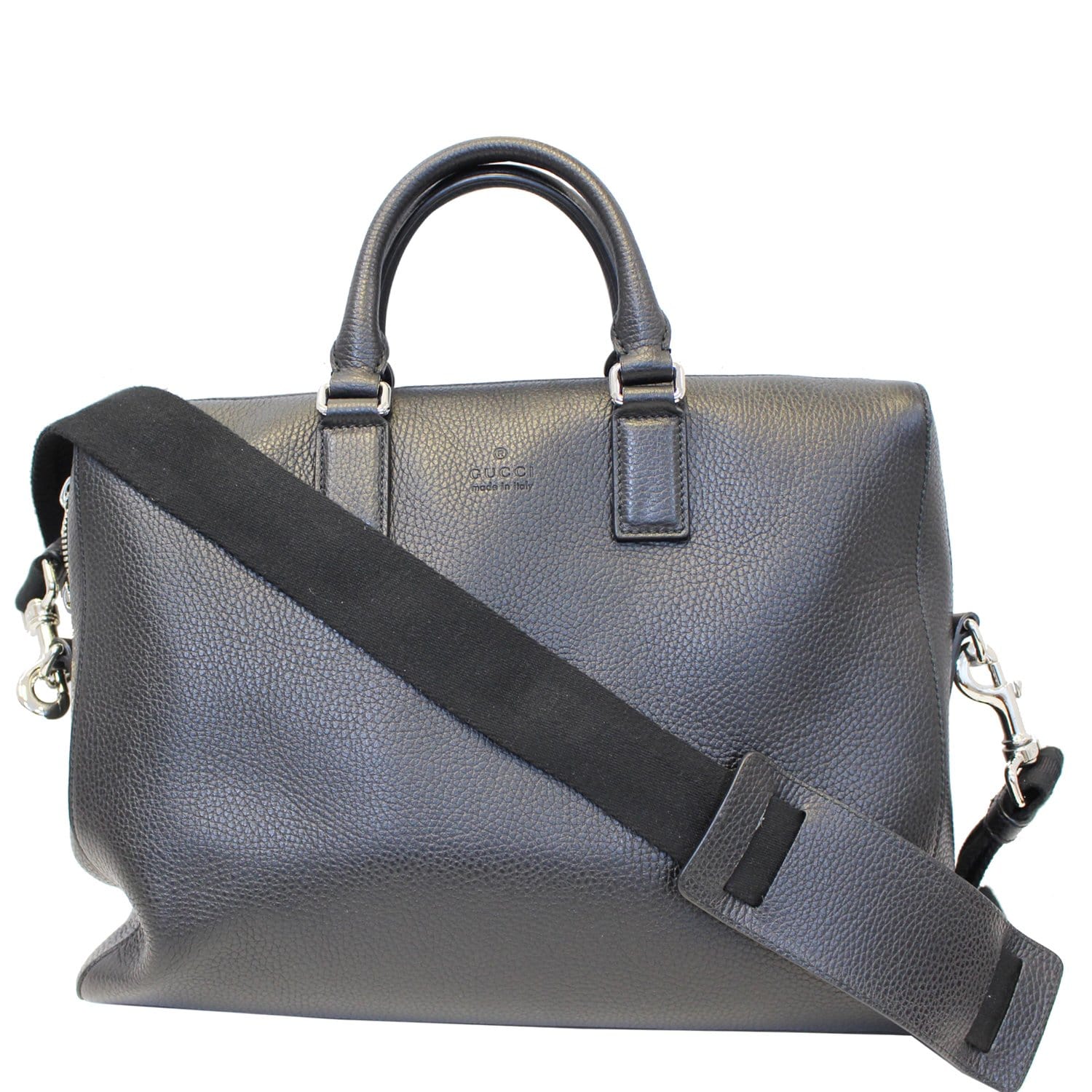 GUCCI Leather Business Briefcase Bag Black 387074