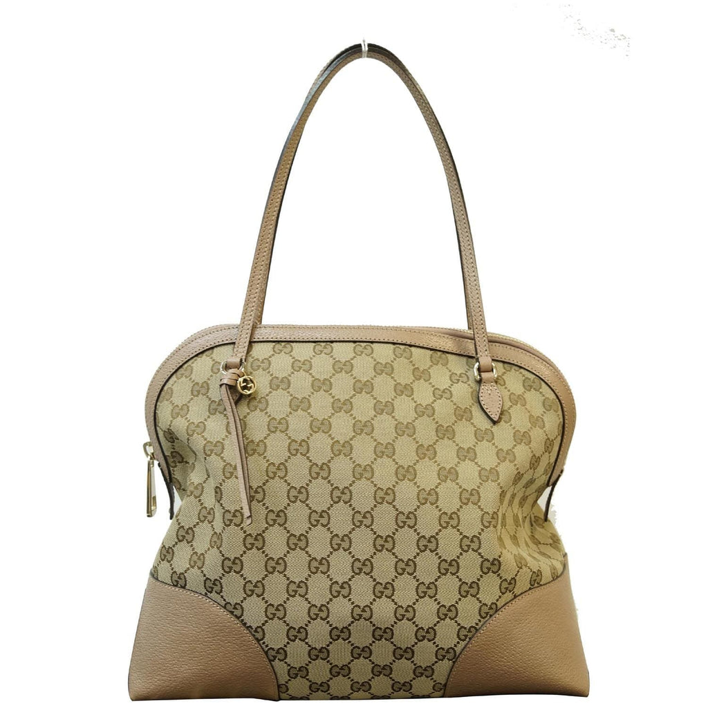 GUCCI Bree GG Supreme Leather Shoulder Bag 323673 Mauve
