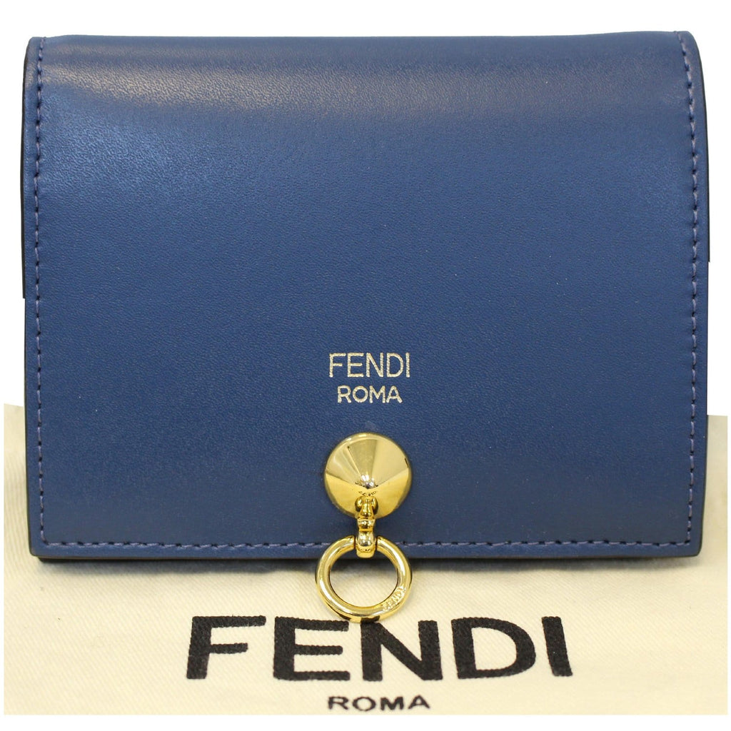 FFENDI Bi-Fold Leather Wallet Blue - Last Call