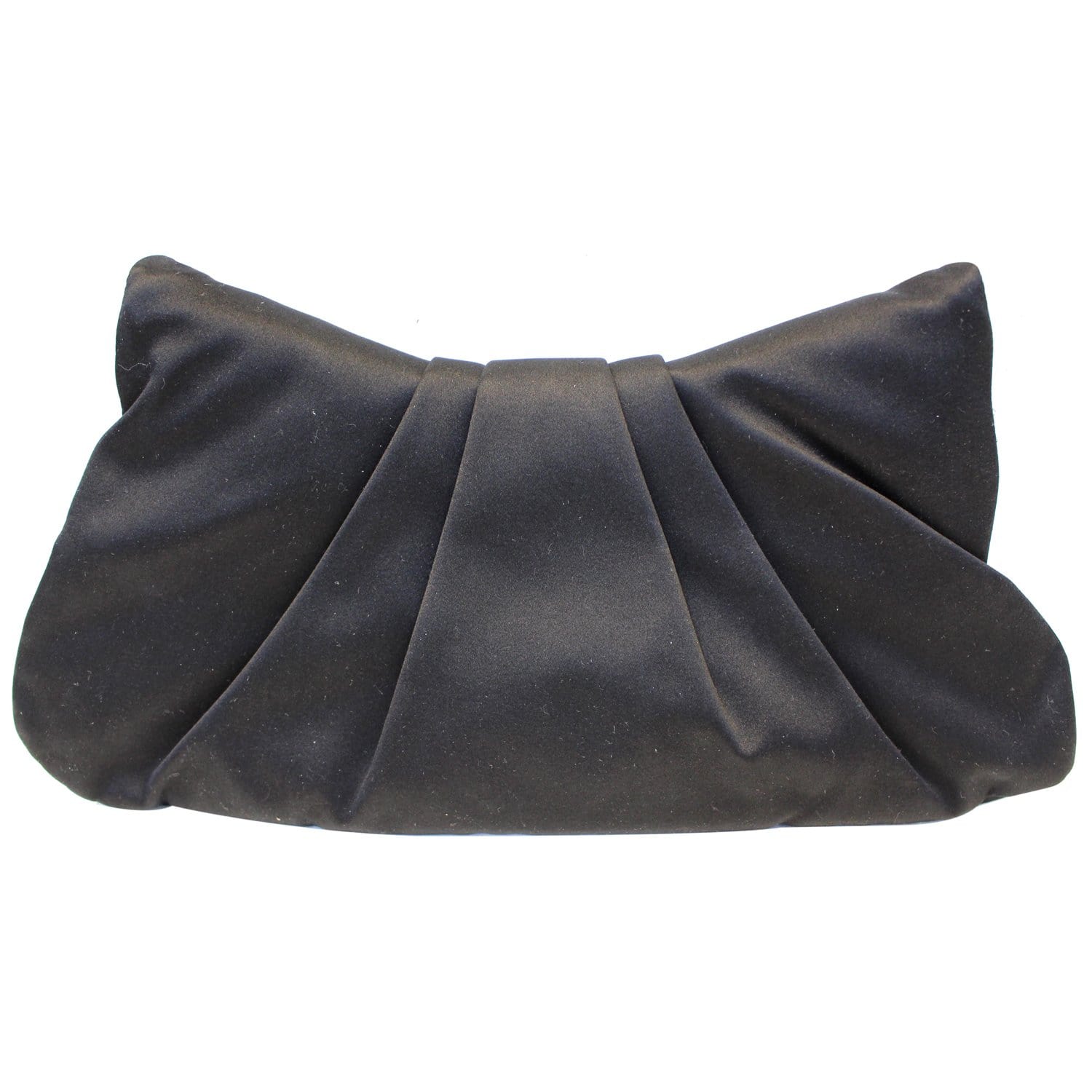 CHANEL CC Half Moon Quilted Satin Clutch Black