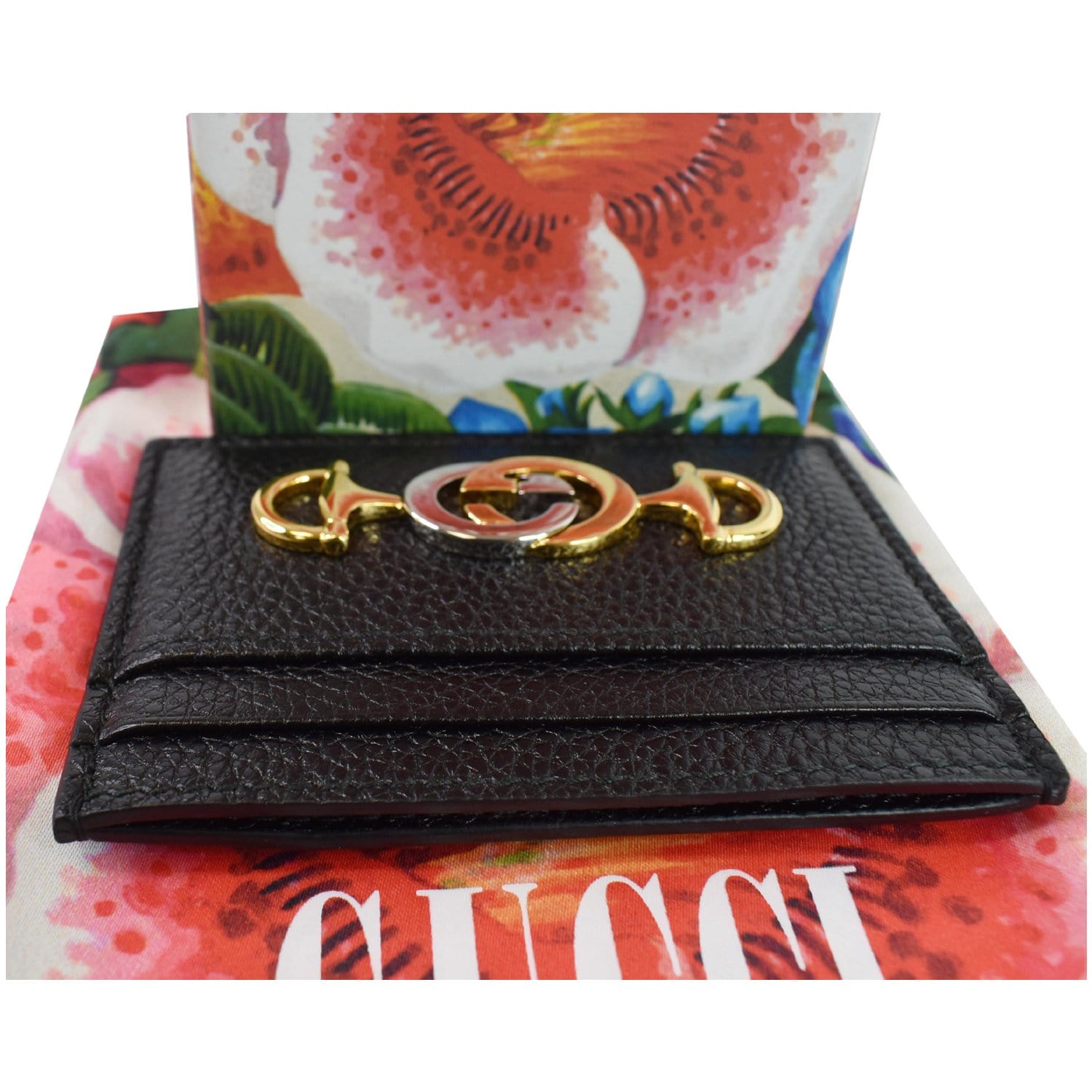 GUCCI Zumi Grainy Leather  Case Black 570679