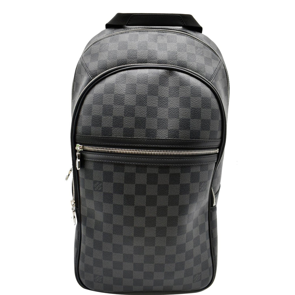 LOUIS VUITTON Michael Damier Graphite Canvas Backpack Bag Black