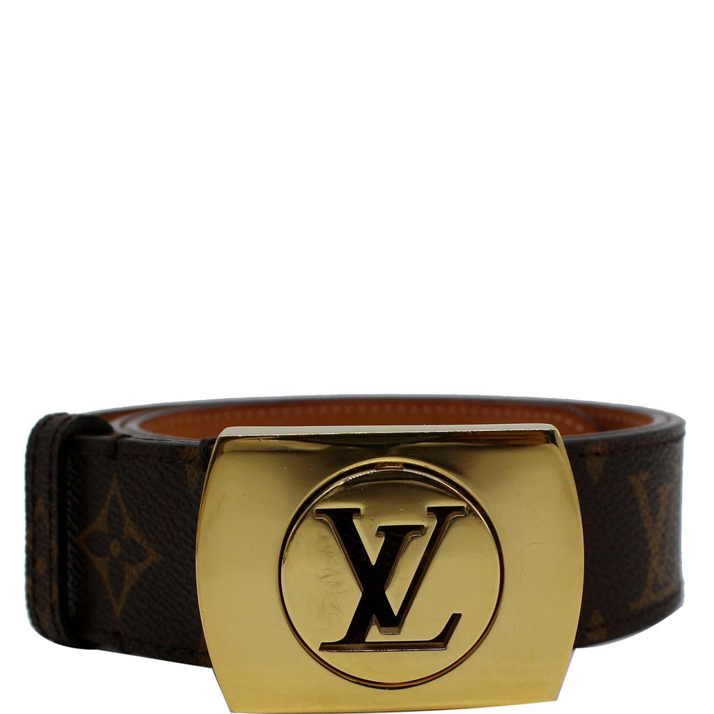 LOUIS VUITTON LV Cut Monogram Canvas Belt Brown Size 80.32