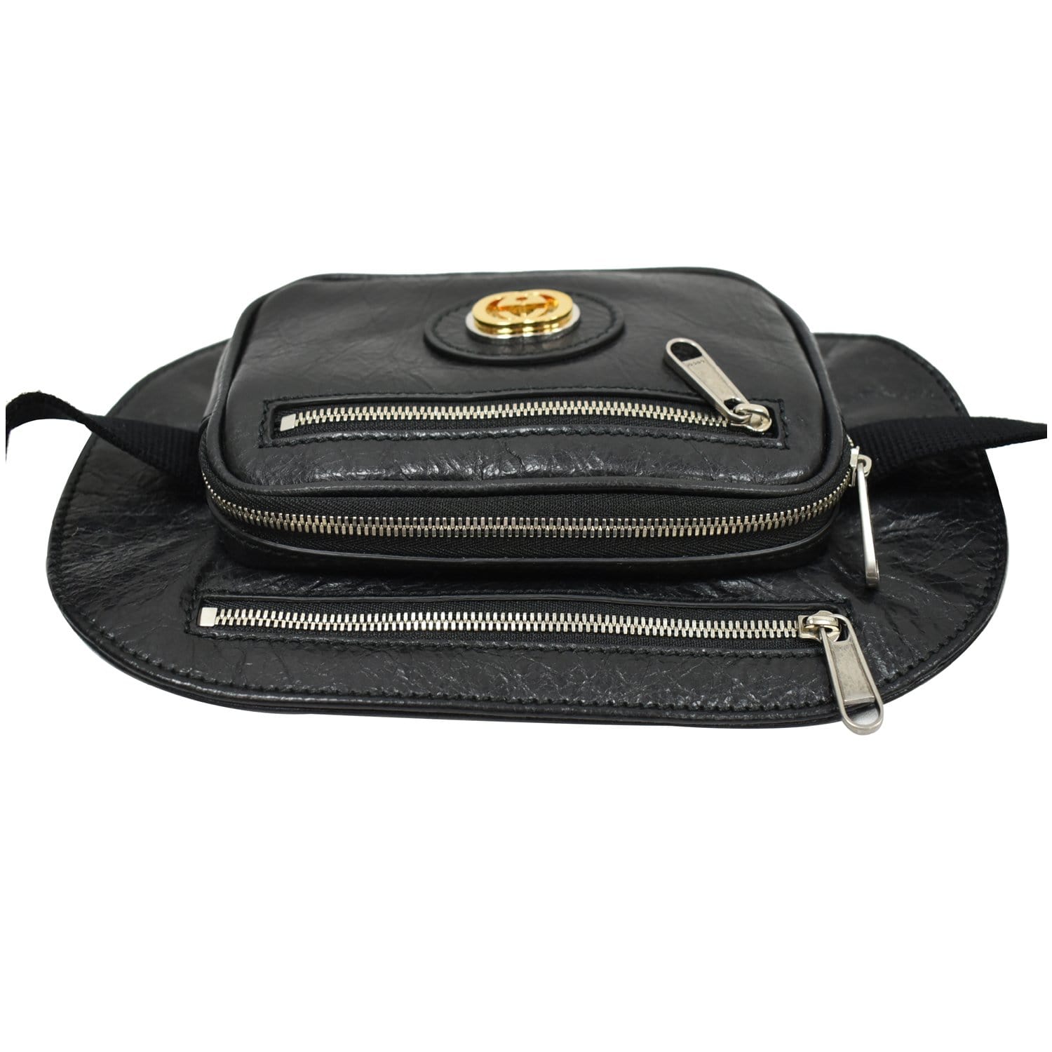 GUCCI Morpheus GG Interlocking Logo Leather Belt Bag Black 575857 - 25% OFF