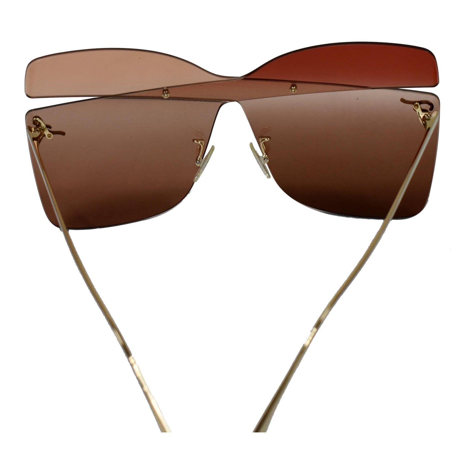 FENDI FF 0399/S 0G63/T4 Red Opal Peach Sunglasses Brown Gradient Lens