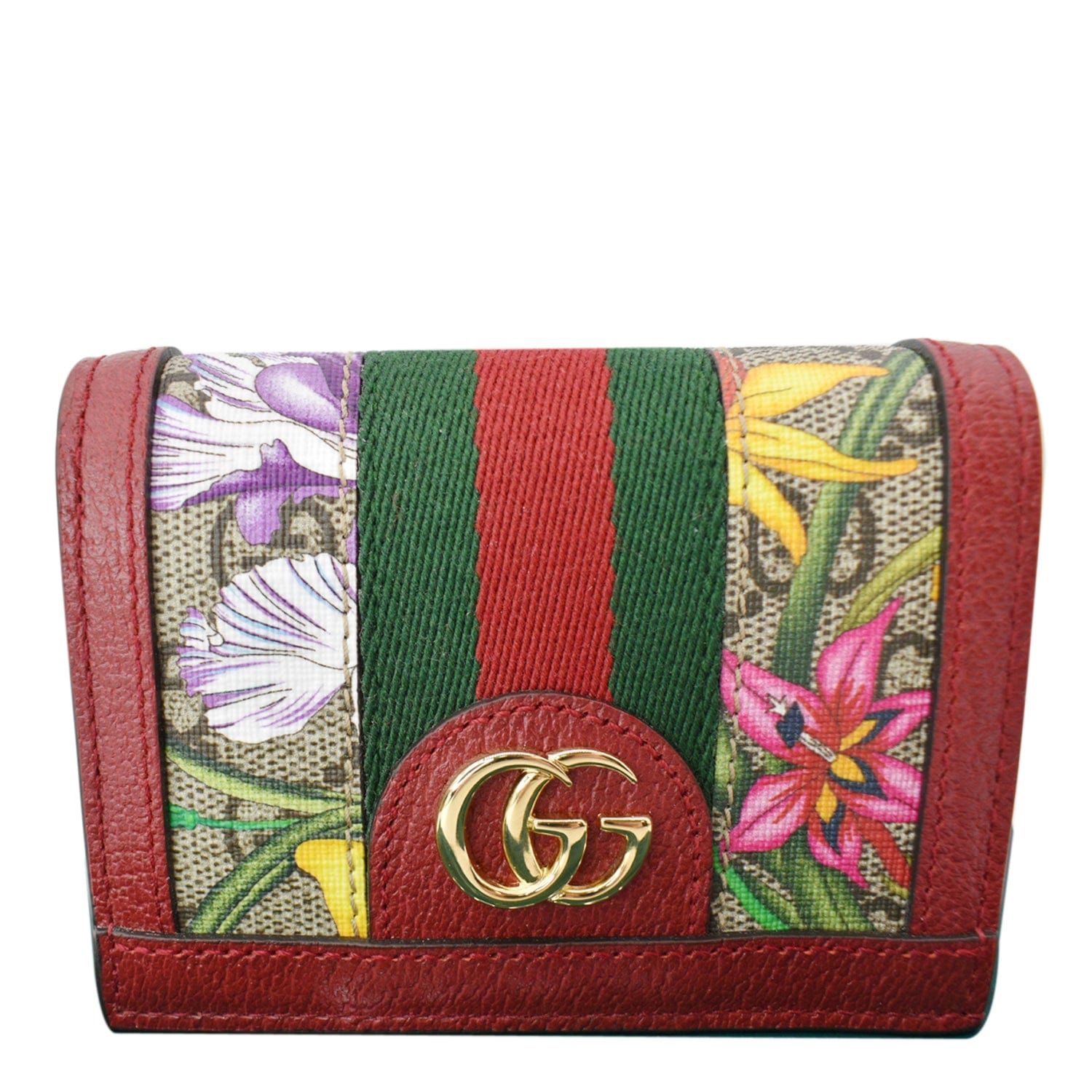 GUCCI Ophidia Flora GG Supreme Canvas  Case Wallet Red 523155 - 10% Off