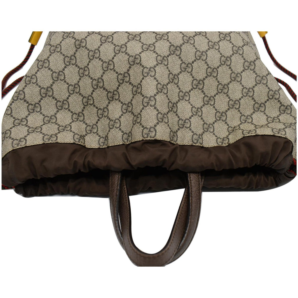 GUCCI Neo Vintage Drawstring GG Supreme Canvas Backpack Bag Beige 473872