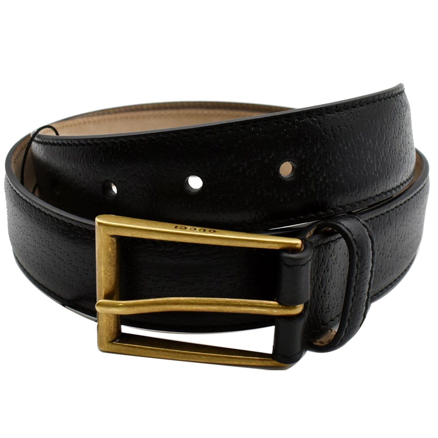 GUCCI Calfskin Leather Belt Black 495502 Size 85.34 - Final Sale