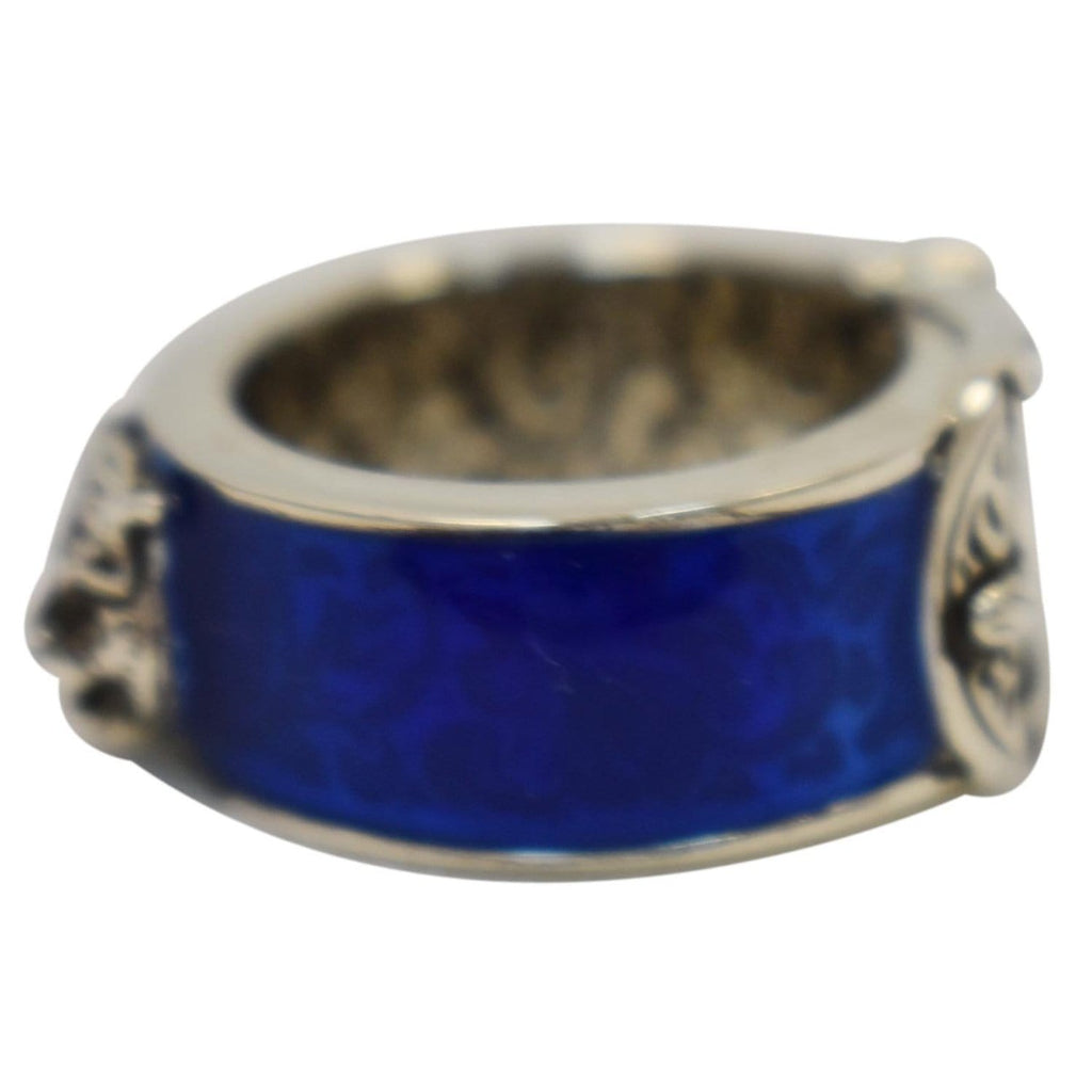 GUCCI Sterling Silver Enamel Buckle Ring Blue Size US 5 - 10% OFF