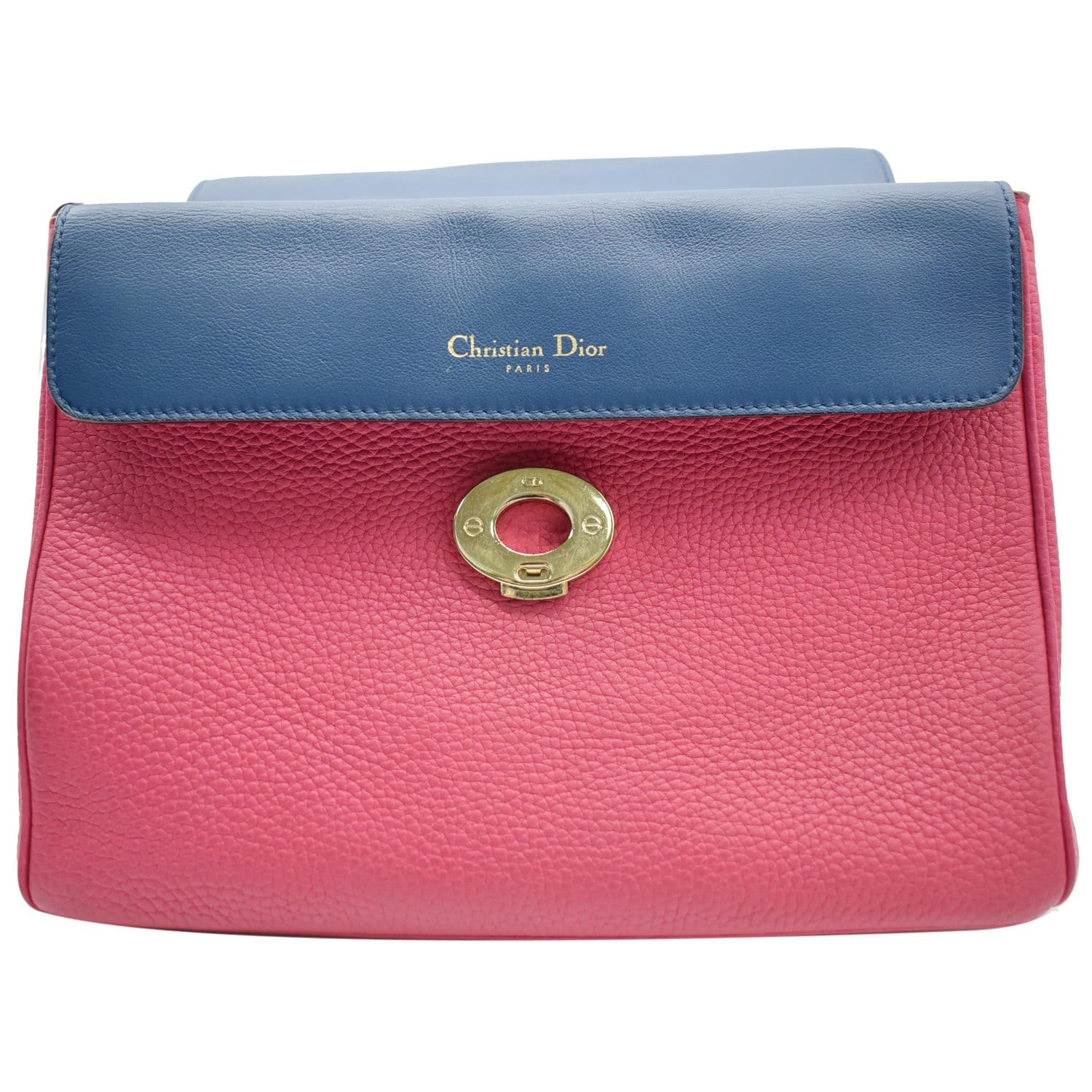 CHRISTIAN DIOR Be Dior Leather Flap Shoulder Bag Pink