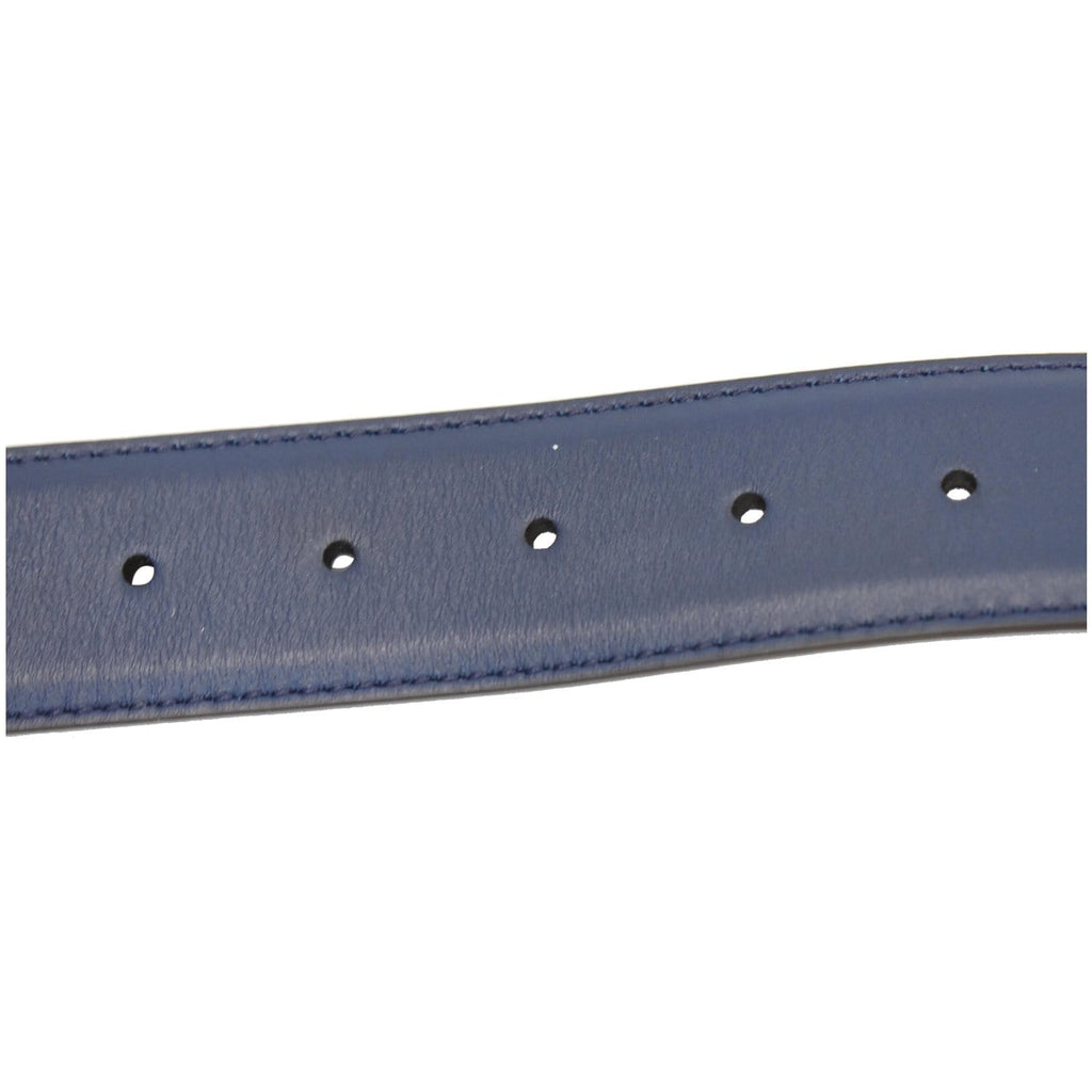 GUCCI Interlocking G Leather Belt Navy Blue Size 90/36 - 15% OFF
