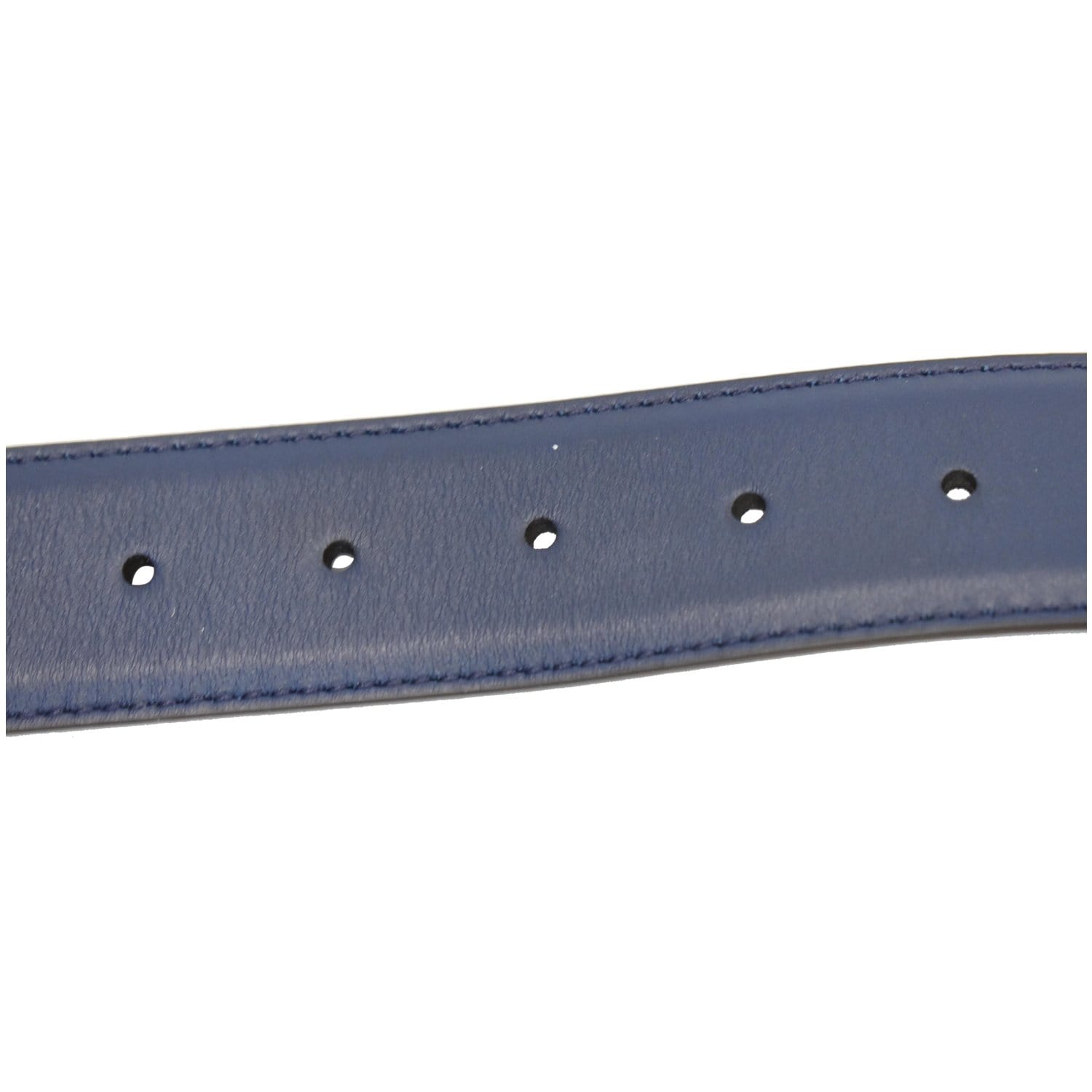 GUCCI Interlocking G Leather Belt Navy Blue Size 90/36 - 15% OFF
