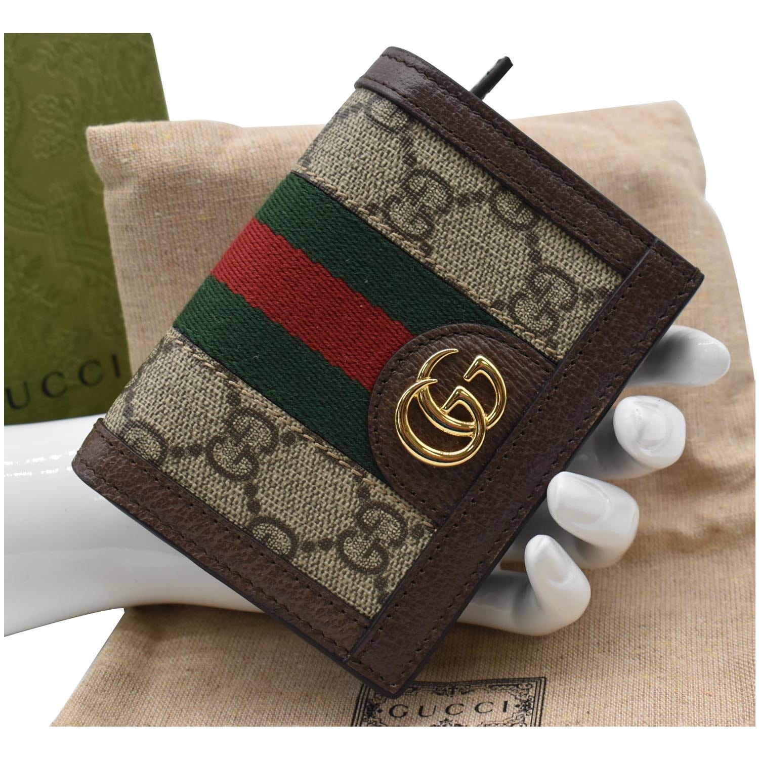 GUCCI Ophidia GG  Case Wallet Beige