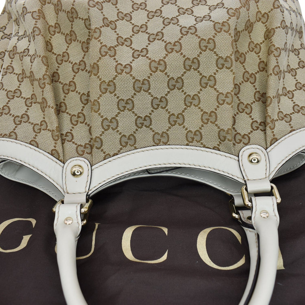 GUCCI Sukey Medium GG Canvas Tote Bag Beige 211944