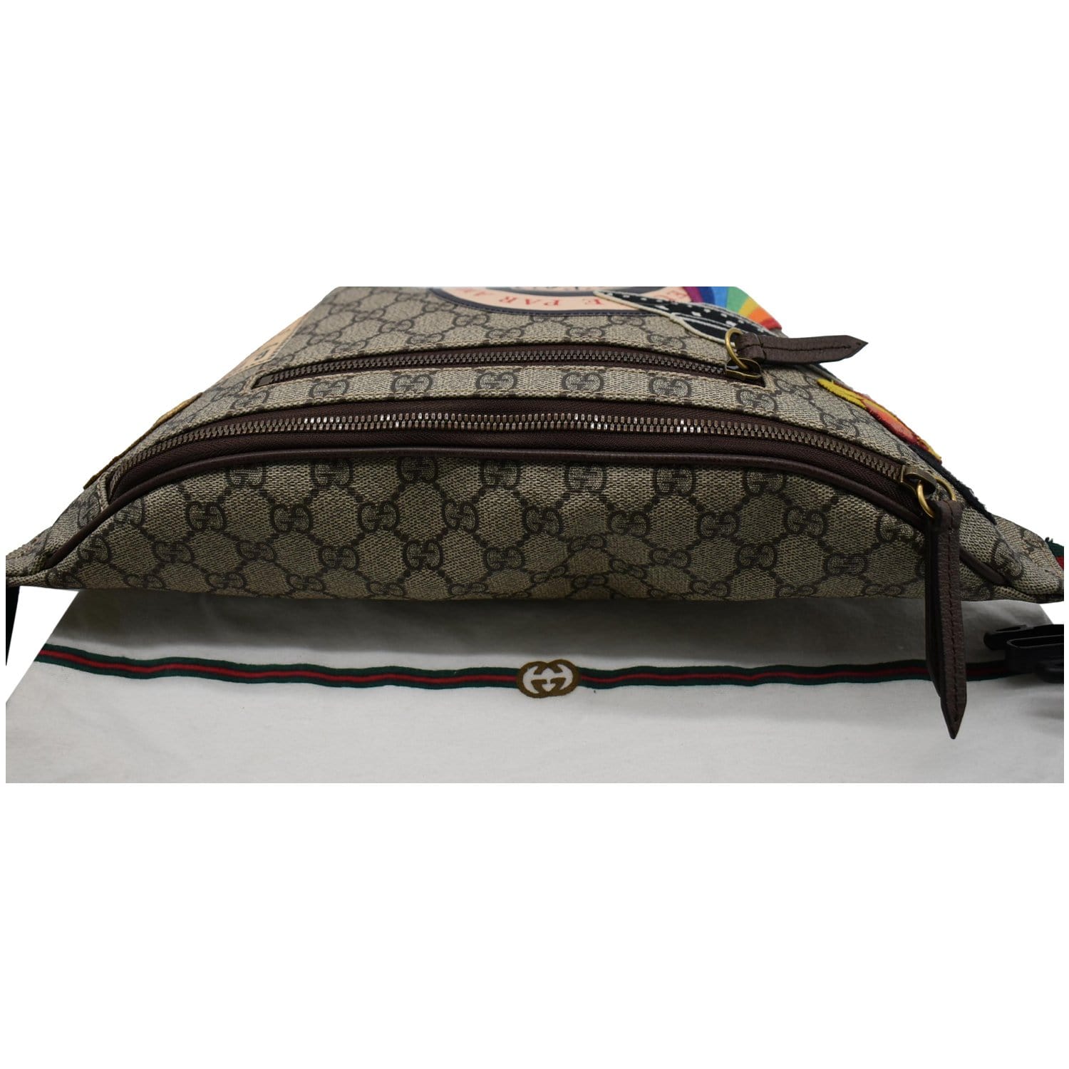 GUCCI Courrier GG Supreme Canvas Belt Waist Bum Bag Beige 529711