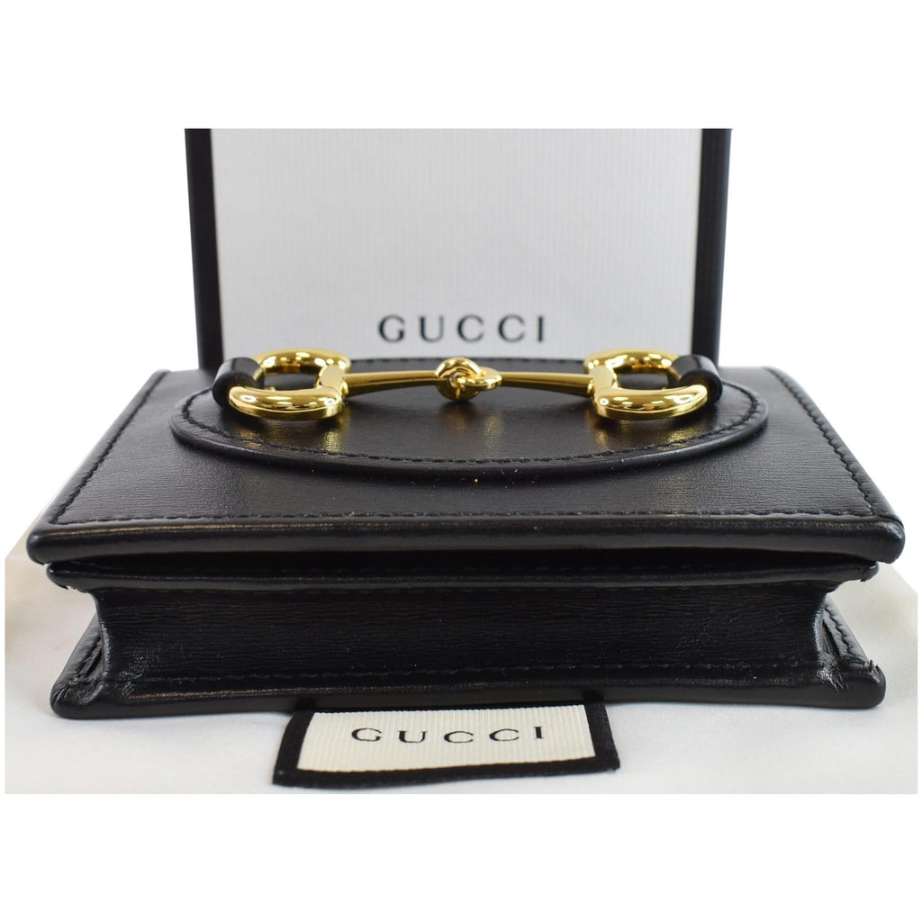 GUCCI Horsebit 1955  Case Wallet Black 621887