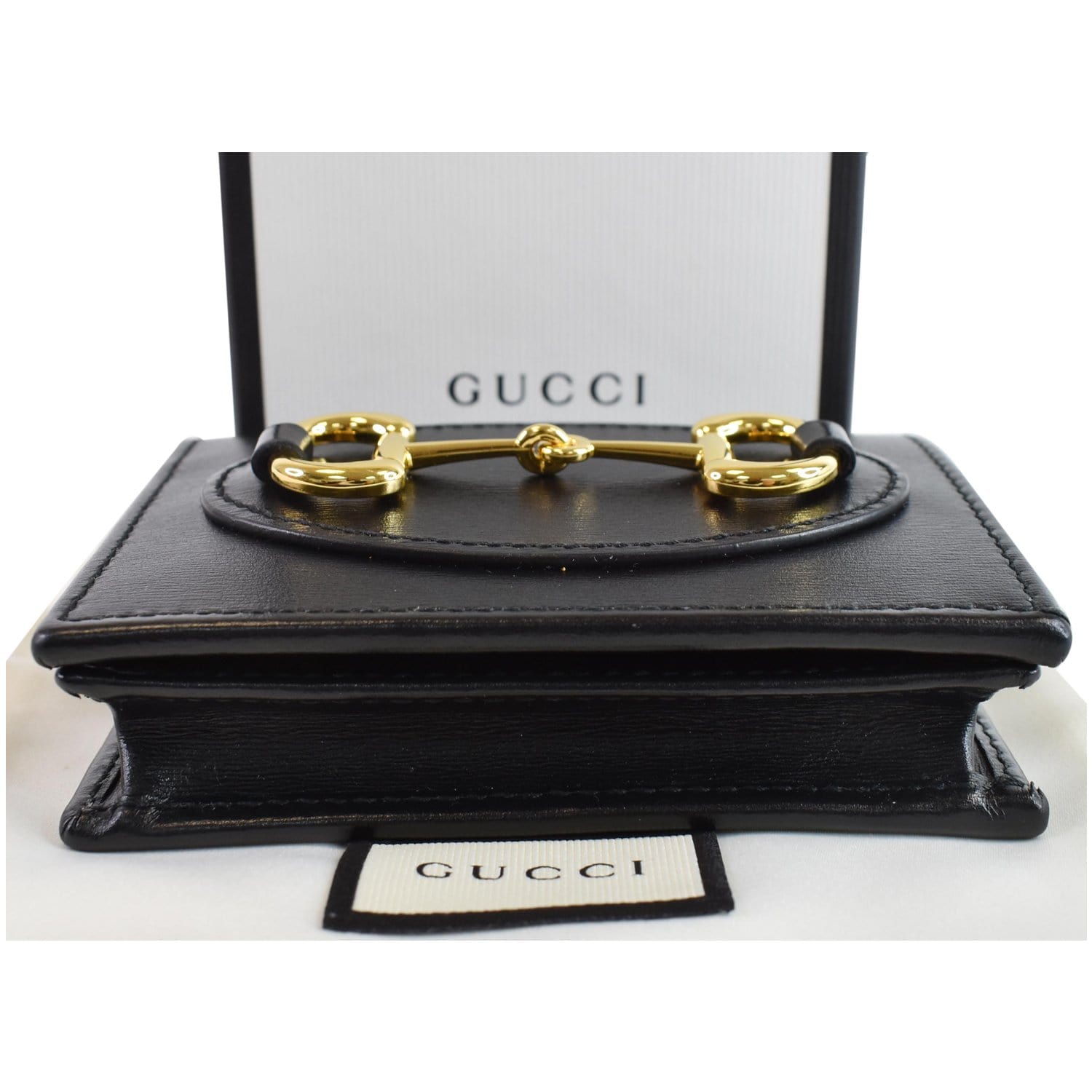 GUCCI Horsebit 1955  Case Wallet Black 621887