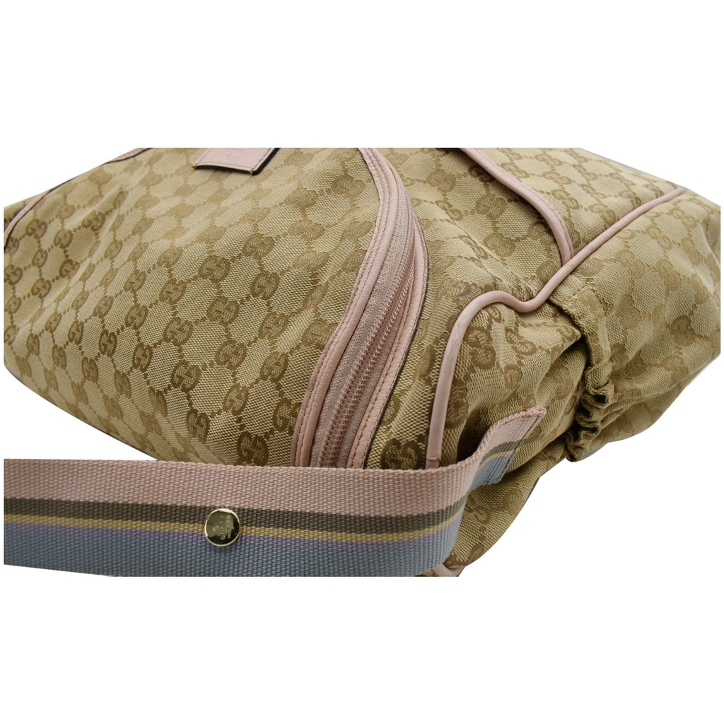 GUCCI Large Diaper GG Supreme Canvas Shoulder Bag Pink 123326