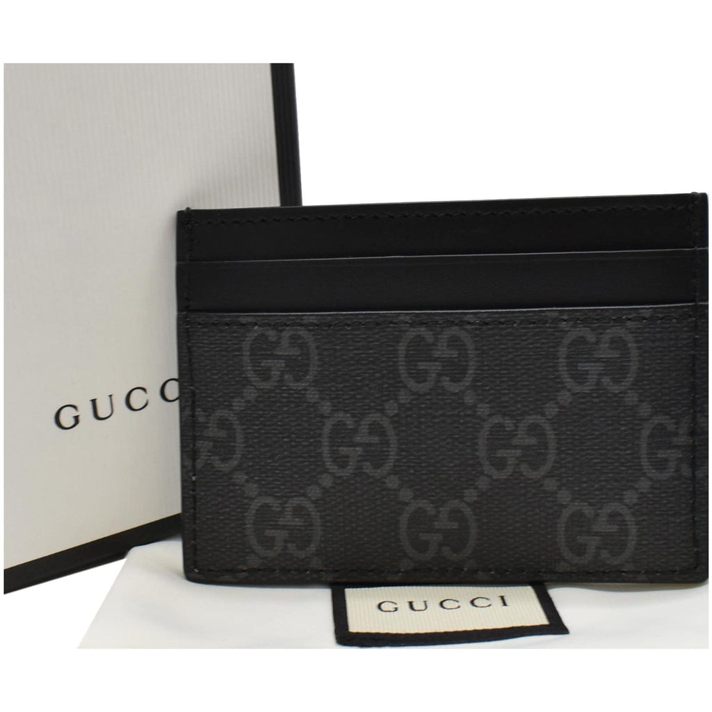 GUCCI Kingsnake Print GG Supreme Monogram  Case Black 451277
