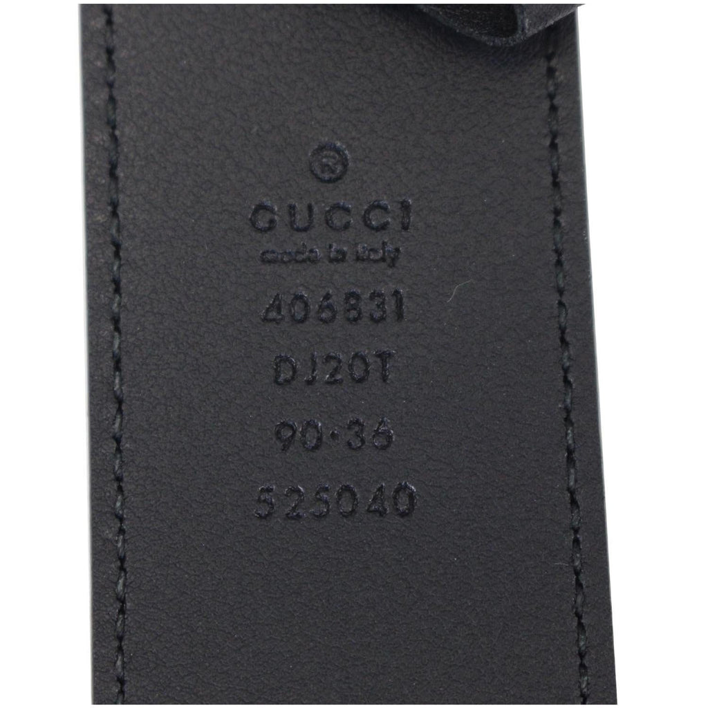 GUCCI Double G Buckle Leather Belt Black Size 41