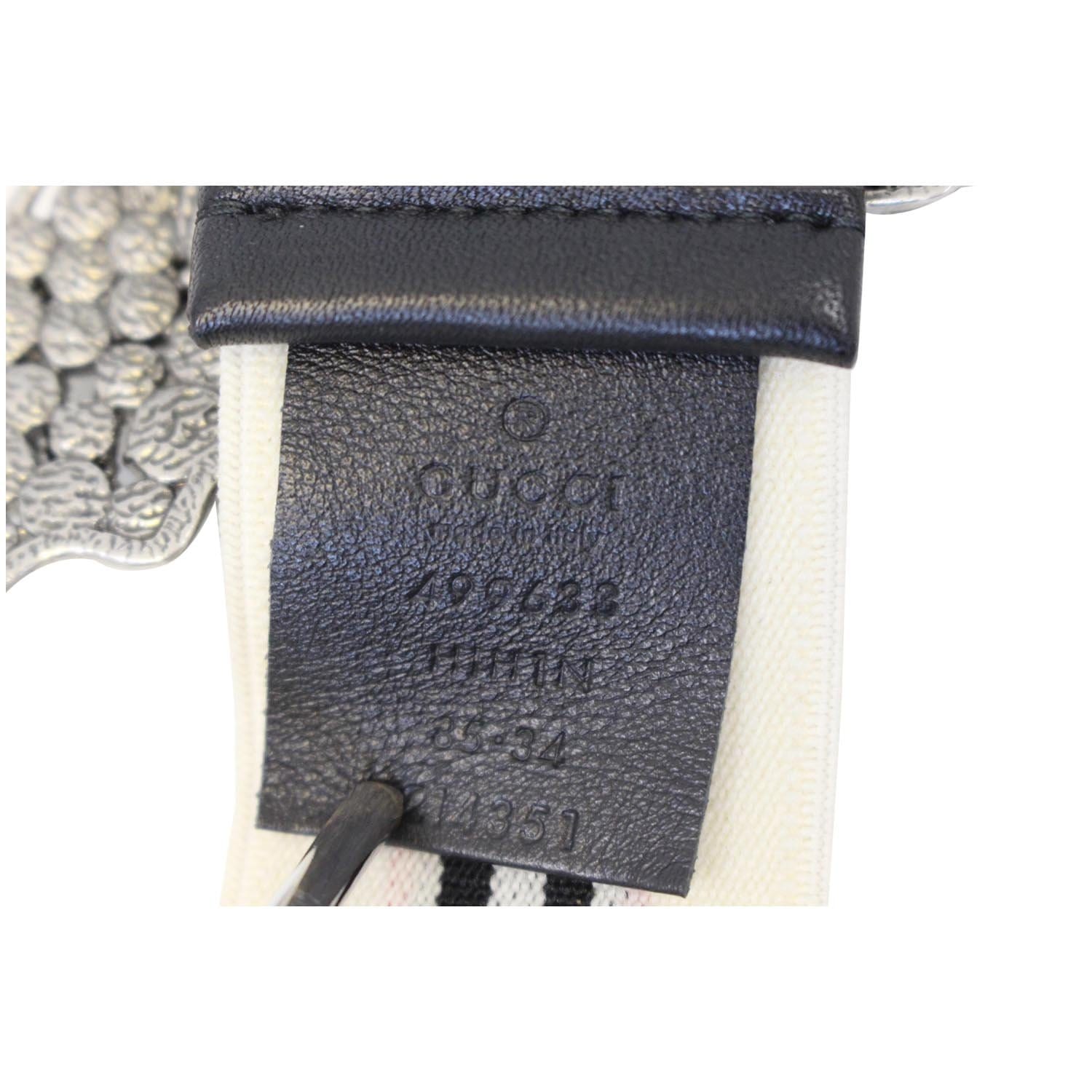 GUCCI Stripe Belt with Butterfly Buckle 499633