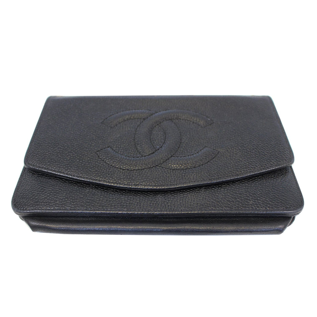 CHANEL Timeless WOC Caviar Leather Clutch Crossbody Bag Black