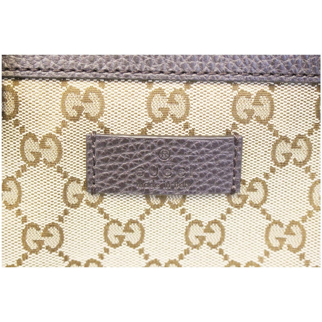 GUCCI GG Canvas Tote Travel Bag Beige