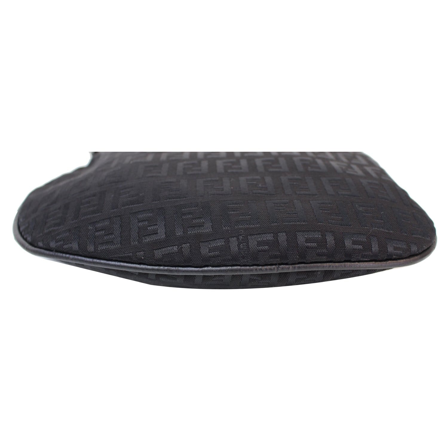 FENDI FF Zucchino Small Oyster Shoulder Bag Black