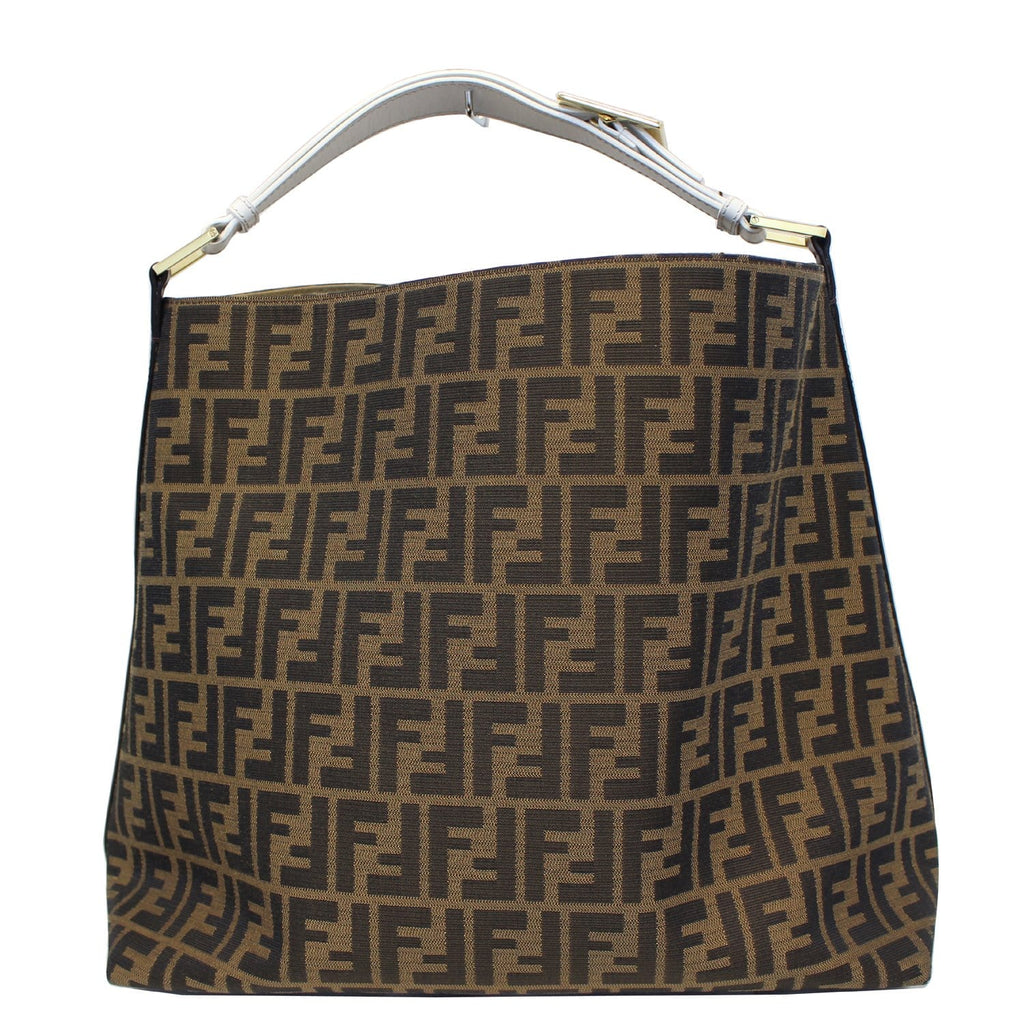 FENDI Zucca Canvas Large Hobo Bag Tobacco