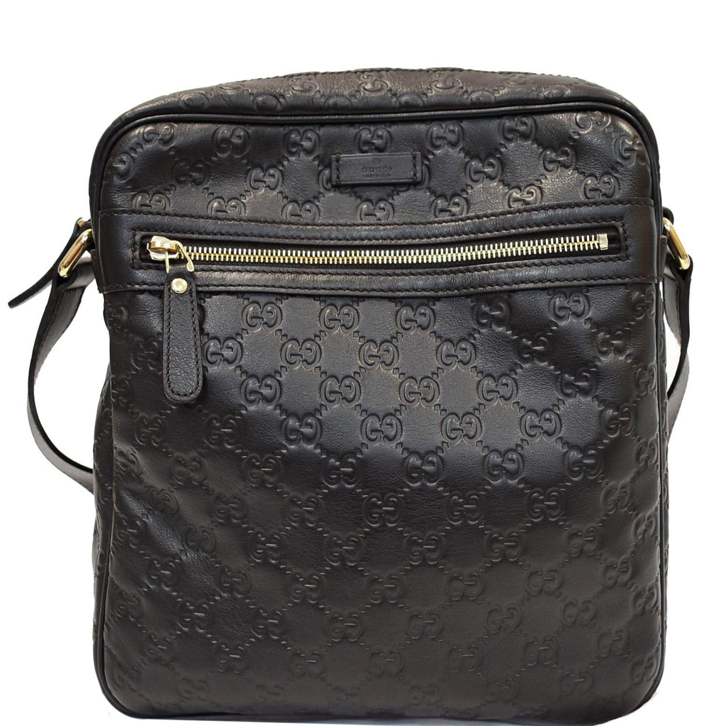 GUCCI Guccissima Leather Messenger Bag Black 201448