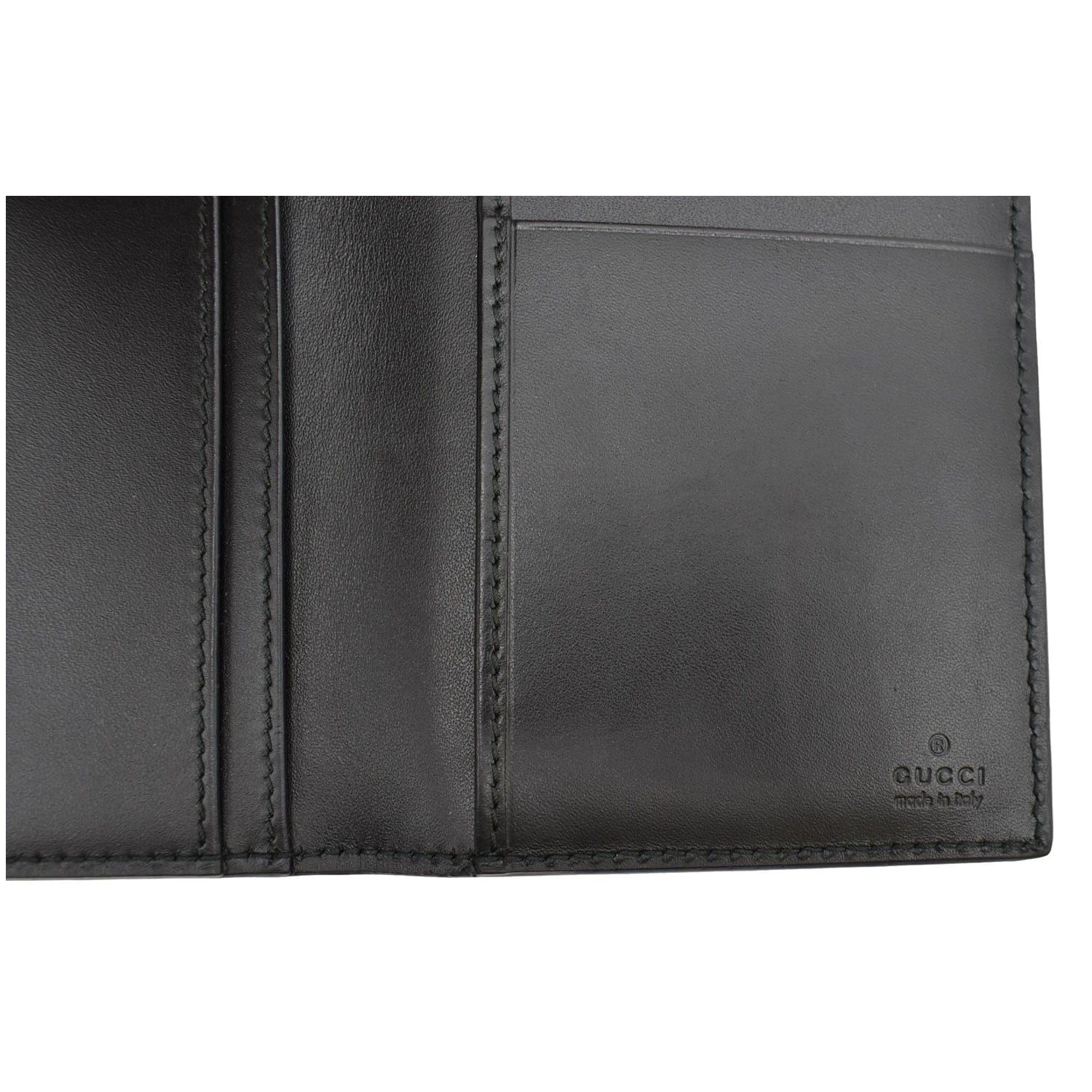 GUCCI Continental Long GG Guccissima Leather Wallet Black 224183